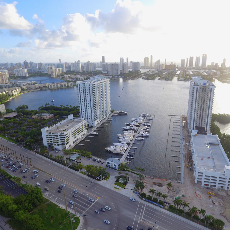 overview of bay in North Miami Beach